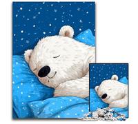 Rompecabezas de 1000 Piezas para Adultos, diseño de Oso de Peluche Blanco durmiendo, Ideal para Pasar el Tiempo Libre en casa, una Obra de Arte para niños de 14 años (26x38cm)