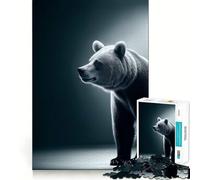 Rompecabezas de 1000 Piezas para Adultos,diseño de Oso en Blanco y Negro,Corte preciso,Ideal para el Desarrollo cognitivo,el Ocio y la relajación Navidad (38x52cm)