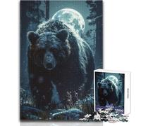 Rompecabezas de 1000 Piezas para Adultos, diseño de Oso en un Bosque nórdico, Tranquilo, Relajante, para Pasar el Tiempo Libre, con Bordes de precisión Finos, tamaño 50x75cm