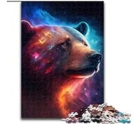 Rompecabezas de 1000 Piezas para Adultos, diseño de Oso Estrella, de Madera, Ideal para Oficina, Dormitorio y Sala de Estar 1000 Piezas(50x75cm)