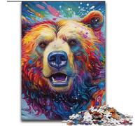 Rompecabezas de 1000 Piezas para Adultos, diseño de Oso, Hecho de cartón, Juego Interactivo para la Familia, decoración del hogar, Regalo desafiante y acertijo, 1000 Piezas(26x38cm)