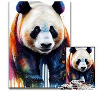 Rompecabezas de 1000 Piezas para Adultos, diseño de Oso Panda, Estilo Pop Art, Adultos, Juego Interactivo Familiar, desafío Mental, 26 x 38 cm (10,23 x 14,96 Pulgadas).