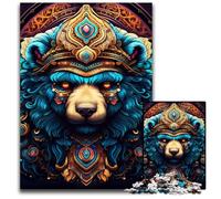 Rompecabezas de 1000 Piezas para Adultos, diseño de Oso Pardo, de Madera, de Alta dificultad, para Adolescentes, 50x75cm/19,68x29,52 Pulgadas
