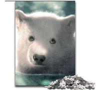 Rompecabezas de 1000 Piezas para Adultos,diseño de Oso Polar de Madera,Ideal para Regalar a Hombres y Mujeres,Ideal para Uso diario50x75cm Una Divertida Actividad de Juego Familiar