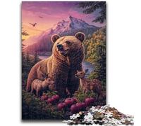 Rompecabezas de 1000 Piezas para Adultos, diseño de Oso Rosa y marrón, Ideal como decoración de Pared, cumpleaños y Navidad, 38x26cm