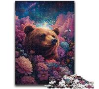 Rompecabezas de 1000 Piezas para Adultos, diseño de Oso Rosa y marrón, Ideal como decoración de Pared, cumpleaños y Navidad, 38x26cm