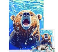 Rompecabezas de 1000 Piezas para Adultos diseño de Oso sorprendido bajo el Agua con Burbujas Juguete Educativo Regalo para cumpleaños Juegos relajantes colección de Artistas Bellas Artes 38x52cm