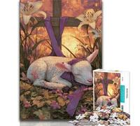 Rompecabezas de 1000 Piezas para Adultos diseño de ovejas y Cruces Juego Educativo decoración del hogar colección de Artistas Bellas Artes (50x75cm)