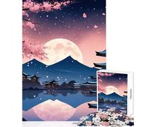 Rompecabezas de 1000 Piezas para Adultos diseño de Pagoda Japonesa con Flores de Cerezo Juguetes para armar Regalos para Amigos Secretos Juego práctico para Mejorar el Amor en Pareja tamaño 38x52cm