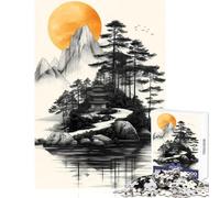 Rompecabezas de 1000 Piezas para Adultos diseño de Paisaje montañoso japonés Juguetes antiestrés Gran Regalo Juegos educativos colección de Artistas Bellas Artes tamaño 38x52cm