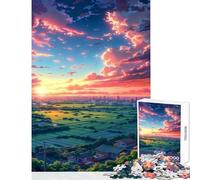 Rompecabezas de 1000 Piezas para Adultos diseño de Paisaje Urbano al Atardecer Juguete para decoración de Pared Regalo de cumpleaños Juego práctico Que Mejora el Amor Entre Parejas tamaño 50x75cm