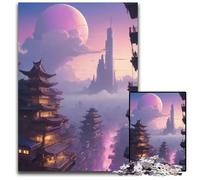 Rompecabezas de 1000 Piezas para Adultos diseño de Paisaje Urbano asiático futurista de Anime LoFi Ideal para Decorar o Regalar en cumpleaños 1000 Piezas (38 x 26 cm)