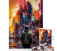 Rompecabezas de 1000 Piezas para Adultos diseño de Paisaje Urbano postapocalíptico decoración del hogar Juguetes Regalo de cumpleaños Juego Imposible Cada Pieza es única Tamaño: 50x75cm