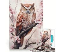 Rompecabezas de 1000 Piezas para Adultos,diseño de pájaro búho en Acuarela,articulaciones precisas,Juego Divertido e Inteligente,Regalo para Momentos de Paz,decoración de cumpleaños (38x26cm)