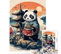 Rompecabezas de 1000 Piezas para Adultos diseño de Panda de bambú japonés Juguetes antiestrés Regalos de cumpleaños Juegos educativos interacción Entre Padres e Hijos tamaño 38x26cm