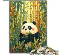 Rompecabezas de 1000 Piezas para Adultos,diseño de Panda en el Bosque de bambú,Hecho de Madera de Navidad y Año Nuevo,de Regalo navideño de para Fiestas,cumpleaños y Noches de Juegos Familiares