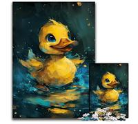 Rompecabezas de 1000 Piezas para Adultos, diseño de Patito Amarillo, Ideal para Halloween, Navidad y cumpleaños, 50x75cm/19,68x29,52 Pulgadas.