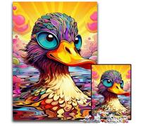 Rompecabezas de 1000 Piezas para Adultos, diseño de Patos Coloridos, difícil de Resolver, Ideal para Parejas, Navidad, Año Nuevo y San Valentín, 26x38cm/10,23x14,96 Pulgadas.