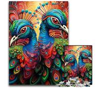 Rompecabezas de 1000 Piezas para Adultos, diseño de Pavo Real Colorido, Rompecabezas Imposible para Adultos, decoración del hogar, Regalo, Juego de ingenio, 26x38cm/10,23x14,96 Pulgadas