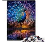 Rompecabezas de 1000 Piezas para Adultos, diseño de Pavo Real galáctico Fabricado en cartón cumpleaños, festividades y decoración del hogar 1000 Piezas(26x38cm)