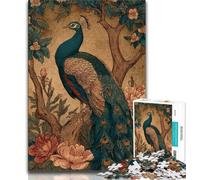 Rompecabezas de 1000 Piezas para Adultos, diseño de Pavo Real Juegos Divertidos Cada Pieza es única Un Juego Familiar desafiante y Divertido (tamaño 38x26cm)