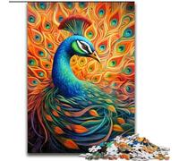 Rompecabezas de 1000 Piezas para Adultos, diseño de Pavo Real psicodélico, difícil de Resolver, tamaño 50x75cm, Ideal para Adolescentes y coleccionistas, Regalo de Viaje, Actividad Familiar.