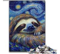 Rompecabezas de 1000 Piezas para Adultos, diseño de Perezoso en el Cielo Nocturno, de Madera, Mayores de 14 años, 50x75cm, Ideal para cumpleaños y Fiestas