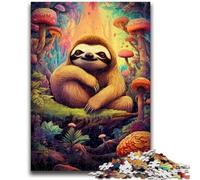 Rompecabezas de 1000 Piezas para Adultos, diseño de Perezosos con Hongos psicodélicos, Juguetes educativos, decoración única para el hogar y Regalos para Mayores de 14 años, 50x75cm