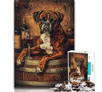 Rompecabezas de 1000 Piezas para Adultos, diseño de Perro bóxer Bebiendo, Ayuda a ejercitar el Cerebro, Juguetes adictivos para Cultivar la Paciencia, colección de Artistas, Bellas Artes, 50x75cm