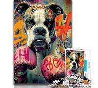 Rompecabezas de 1000 Piezas para Adultos, diseño de Perro bóxer, Ideal como Juguete de decoración de Pared, cumpleaños y Navidad (75x50cm)