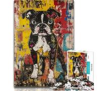Rompecabezas de 1000 Piezas para Adultos, diseño de Perro bóxer Juegos Divertidos Cada Pieza es única Juego Familiar desafiante (tamaño 38x26cm)