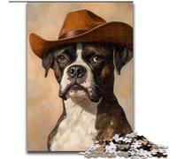 Rompecabezas de 1000 Piezas para Adultos, diseño de Perro Boxer Vaquero Regalo Ideal para Familiares y Amigos Un desafío para el Cerebro (26x38cm)