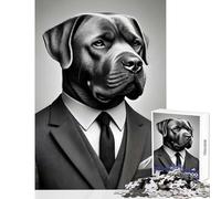 Rompecabezas de 1000 Piezas para Adultos diseño de Perro con Traje Juguetes antiestrés Gran Regalo Juegos de relajación Que mejoran el Amor en Pareja tamaño 50x75cm