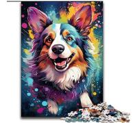 Rompecabezas de 1000 Piezas para Adultos,diseño de Perro Corgi Colorido,Hecho de Madera,Regalo para Hombres y Mujeres,para Uso Diario y Ocasiones Especiales,una Atractiva Actividad de Juegos