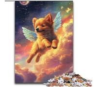 Rompecabezas de 1000 Piezas para Adultos, diseño de Perro cósmico Colorido de Madera, decoración para el hogar 50x75cm, Ideal para Adultos y familias
