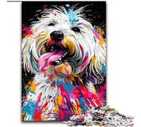 Rompecabezas de 1000 Piezas para Adultos, diseño de Perro Coton de Tulear, Familiares y Amigos, un desafío para la Mente (tamaño 50x75cm)
