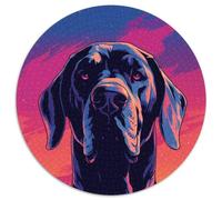 Rompecabezas de 1000 Piezas para Adultos, diseño de Perro Gran danés al Atardecer Bonitos Rompecabezas de cartón para Adultos Fiestas y cumpleaños (67,5x67,5cm)