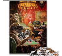 Rompecabezas de 1000 Piezas para Adultos,diseño de Perro Jugando al póquer Rompecabezas de 1000 Piezas para Adultos,Ideal para Adolescentes y diversión Familiar,Regalo Ideal para cumpleaños 26x38cm