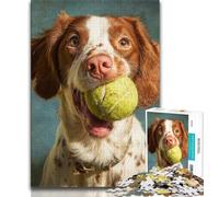 Rompecabezas de 1000 Piezas para Adultos, diseño de Perro Jugando al Tenis Juego desafiante para Todos, Ideal para Mujeres y Hombres (tamaño 75x50cm)