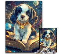 Rompecabezas de 1000 Piezas para Adultos, diseño de Perro Leyendo un Libro, de Madera, Juguete Educativo Intelectual descompresor, Adultos y Adolescentes, 50x75cm