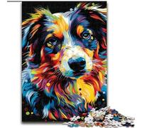 Rompecabezas de 1000 Piezas para Adultos, diseño de Perro Pastor Americano en Miniatura, de cartón, Ideal para Disfrutar en casa, Regalo de cumpleaños o de Viaje 1000 Piezas(26x38cm)