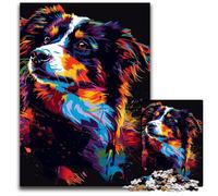 Rompecabezas de 1000 Piezas para Adultos,diseño de Perro Pastor Americano en Miniatura,Rompecabezas difícil para Adultos,Juego Interactivo Familiar,desafío Mental,Juguete Educativo,50x75cm