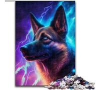 Rompecabezas de 1000 Piezas para Adultos,diseño de Perro Pastor Colorido,Hecho de Madera,Regalo para Hombres y Mujeres,para Uso Diario y Ocasiones Especiales,una Atractiva Actividad de Juego