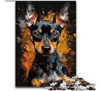 Rompecabezas de 1000 Piezas para Adultos, diseño de Perro Pinscher Miniatura, de cartón, Familiares y Amigos, Ideal para estimular el Cerebro, 1000 Piezas(26x38cm)