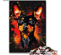 Rompecabezas de 1000 Piezas para Adultos, diseño de Perro Pinscher Miniatura, de Madera cumpleaños, Navidad, Halloween, Acción de Gracias y Pascua 1000 Piezas(50x75cm)