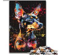 Rompecabezas de 1000 Piezas para Adultos, diseño de Perro Pinscher Miniatura, de Madera, cumpleaños, Navidad, Halloween, Acción de Gracias y Pascua 1000 Piezas(50x75cm)