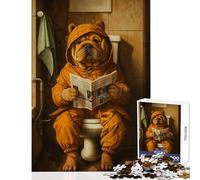 Rompecabezas de 1000 Piezas para Adultos diseño de Perro Que va al baño decoración del hogar Juguetes Regalos para Mujeres y Hombres Juego de ingenio difícil y desafiante tamaño 50x75cm