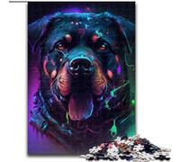 Rompecabezas de 1000 Piezas para Adultos,diseño de Perro Rottweiler de Madera,Ideal para divertirse en Familia,Relajarse y Regalar en Vacaciones,Ideal para Fiestas de cumpleaños para Hombres