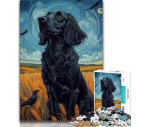 Rompecabezas de 1000 Piezas para Adultos, diseño de Perro Salchicha con Cielo Nocturno, desafiantes Juegos Familiares, Juguetes DIY para Decorar la Pared del hogar (tamaño 38x26cm)