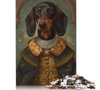 Rompecabezas de 1000 Piezas para Adultos, diseño de Perro Salchicha, de Madera, Regalo Divertido (75 x 50 cm)